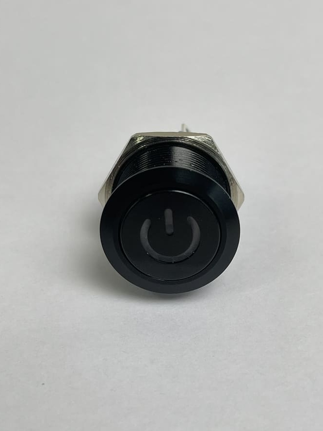 Кнопка Вкл/Выкл (12-24V 230710) 19 мм, черная, с фиксацией