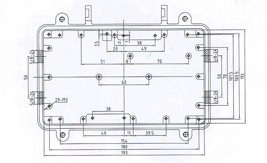 Бокс COMBAT HF-E-38 (внутр. 193х113х96  мм) влагозащищенный IP-67 для радио электронного оборудования