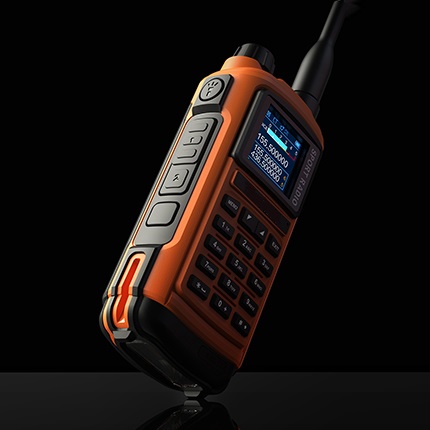 Рация ✪ КОМБАТ T-34 СПОРТ до 9 Ватт, UHF+VHF, 2100мА, USB заряд, 128 каналов, IP68 защита, две PTT, сканер частот, фонарь, оранжевая