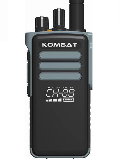 Рация DMR цифровая COMBAT 808 GR мощность 8 Ватт, аккумулятор 3350 мА, зарядка Type-C, 200 каналов, скрытый дисплей, влагозащита IP-67